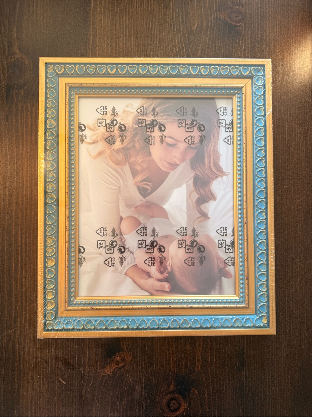 Blue and Gold Heart Decorative Photo Frame 12x18 - Elegant Home Accent NWT new